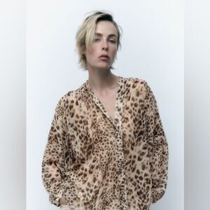 ZARA ANIMAL PRINT BLOUSE